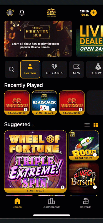  A visual walkthrough on how to set a Cool Off via the Golden Nugget Online Casino App