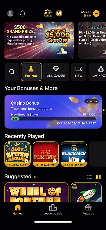 A visual guide on how to forfeit Casino Bonus Funds within your transactions balances in the Golden Nugget Online Casino app